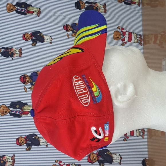 Jeff Gordon NASCAR #24 stitched logo spellout red & blue snapback racing hat - Picture 4 of 8